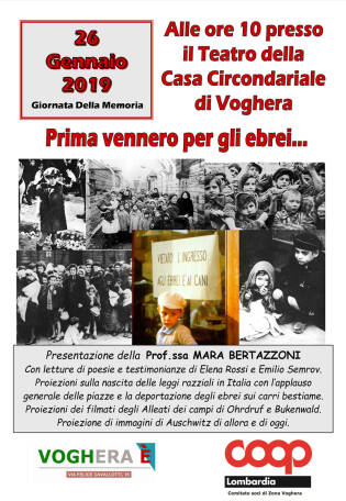 Giornata della memoria 2019 Prima vennero gli ebrei... - al Teatro della Casa Circondariale di Voghera