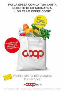 Sconto sulla spesa con la card del reddito di cittadinanza