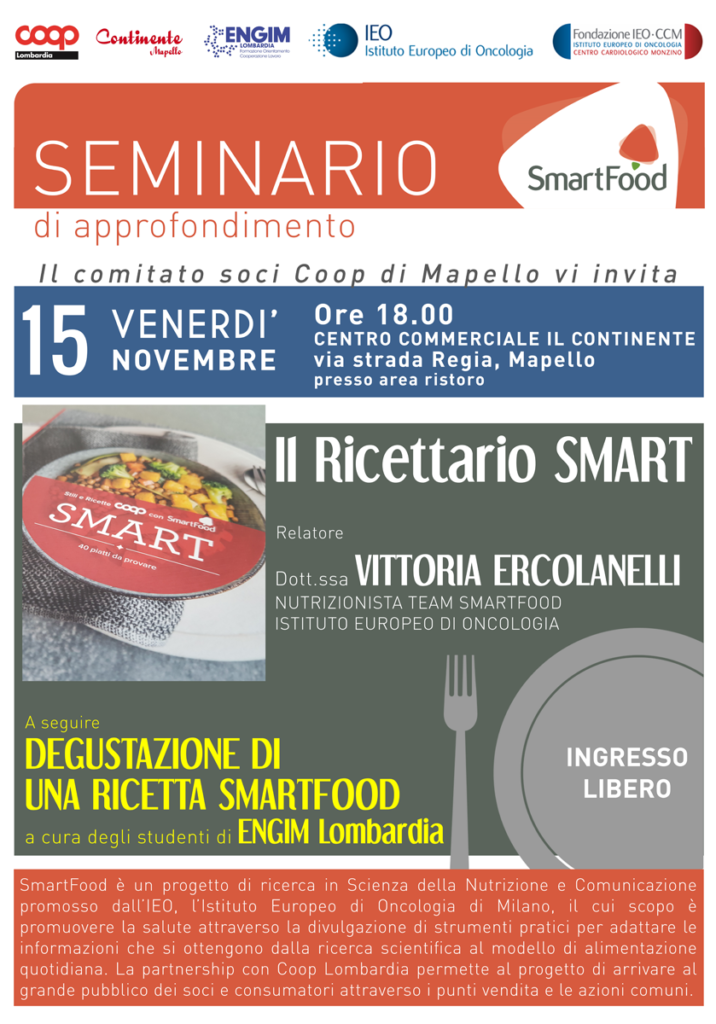 Smartfood seminario di approfondimento – Il Ricettario Smart
