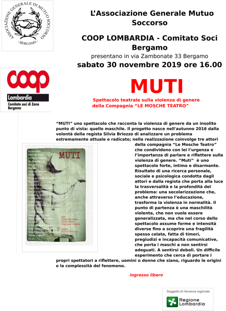 25 novembre 2019 Muti, spettacolo teatrale sulla violenza di genere