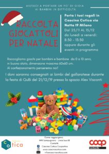 A Cascina Cotica la raccolta di giocattoli per Natale