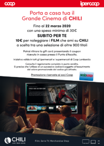 Vantaggi per i Soci Coop porta il cinema di CHILI a casa tua