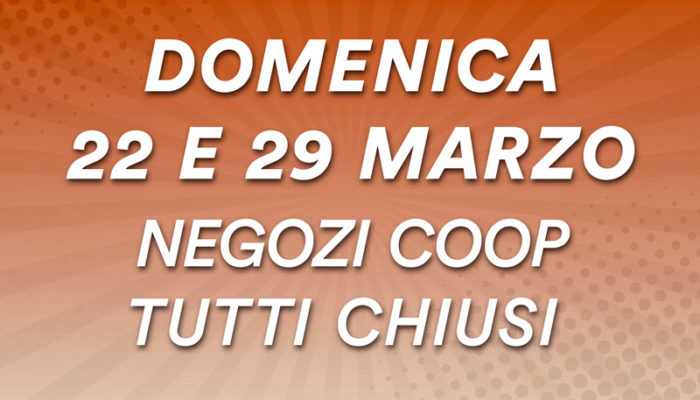 Coop chiude gli oltre 1100 punti vendita la domenica