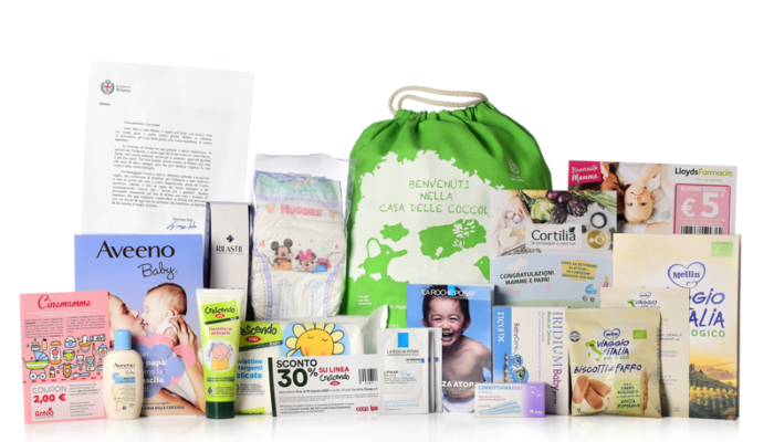 Benvenuti nella casa delle coccole pacco dono ai nuovi nati