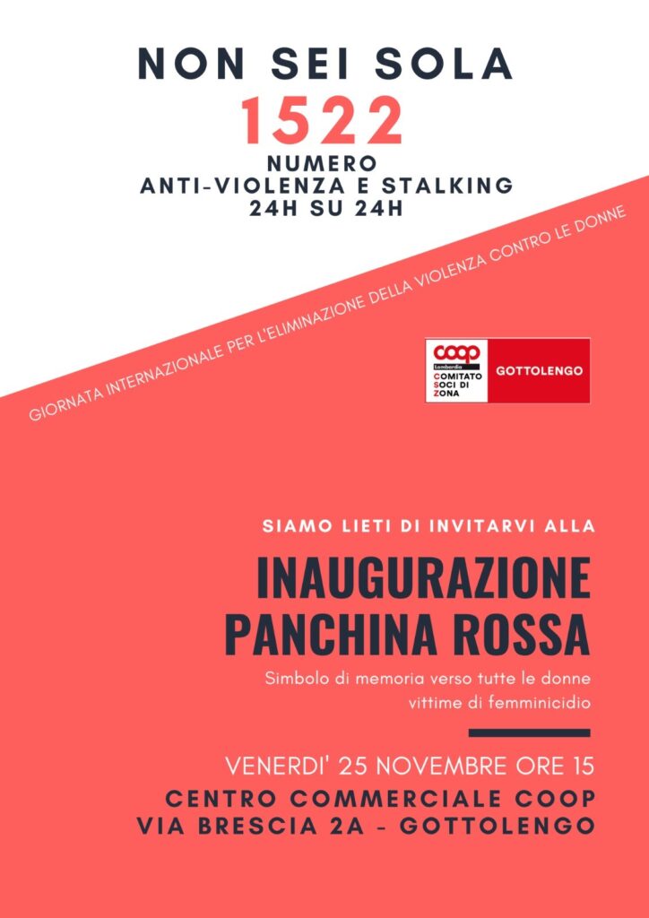 Inaugurazione Panchina Rossa