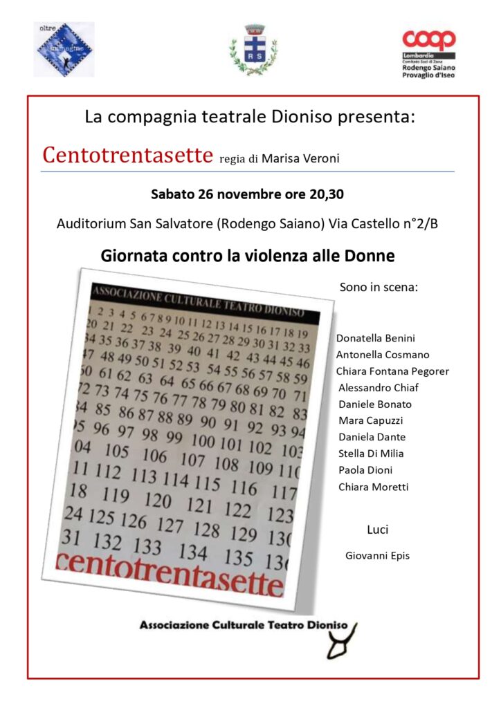 Centorentasette - spettacolo teatrale compagnia Dioniso - Rodengo Saiano
