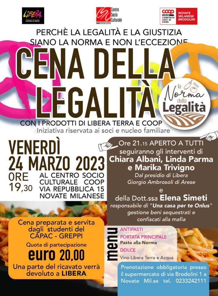 Cena Legalità - Novate Milanese 2023